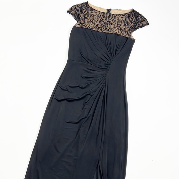Tadashi Collection Beaded Long Maxi Formal Black Dress - Picture 6 of 16